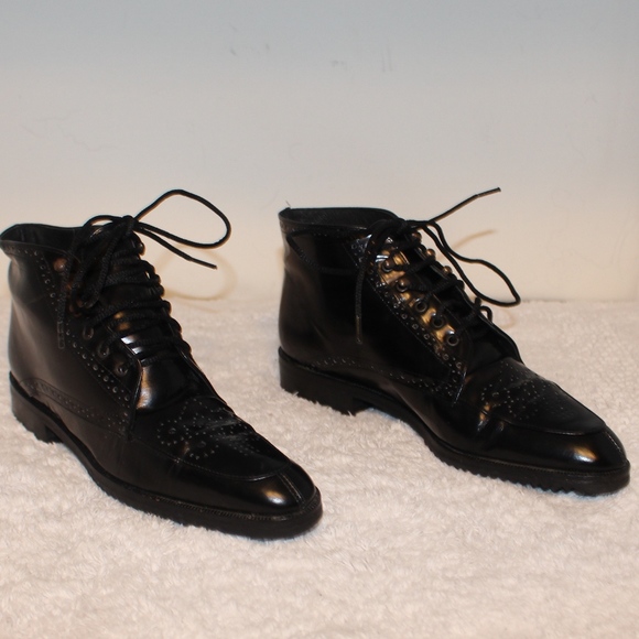 amalfi Shoes - AMALFI Black Womens Patent Leather Ankle Boots 7 N